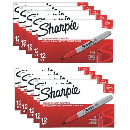 Sharpie Fine Point Permanent Marker, Green, 12PK 30002